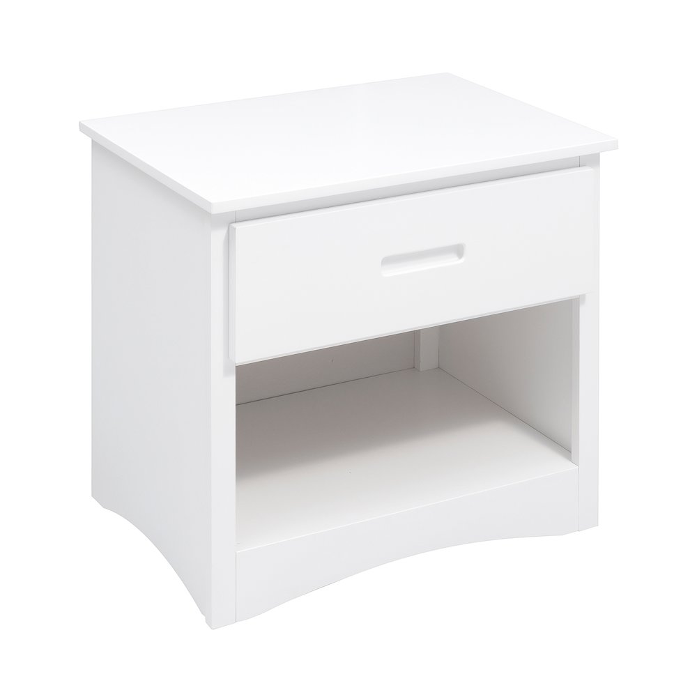 Galen Pine Night Stand in White. Picture 1