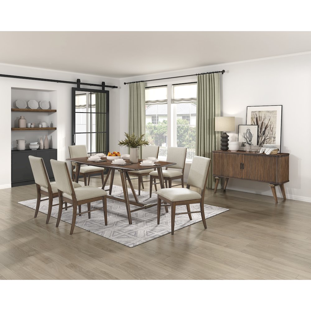Monroe Textured Dining Side Chair, Set of 2 in Cream. Picture 4