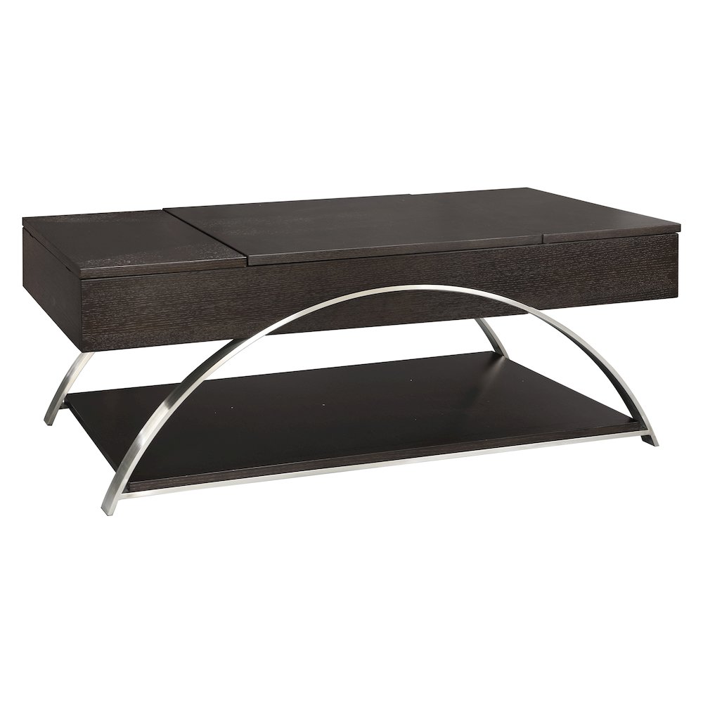 Tioga Engineered Wood Cocktail Table w/ Lift-Top and Storage in Espresso. Picture 1