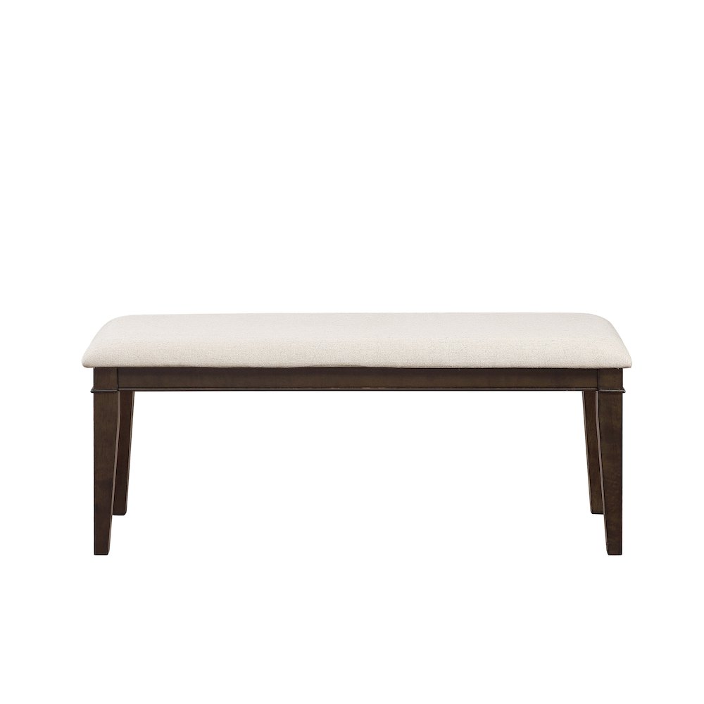 Makah Wood Dining Room Bench in Beige. Picture 3