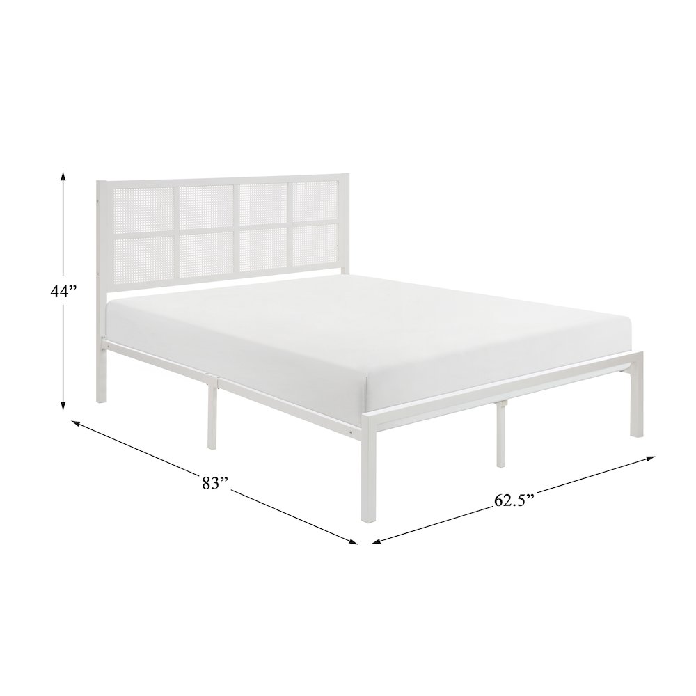 Sanibel Metal Queen Metal Platform Bed in White. Picture 6