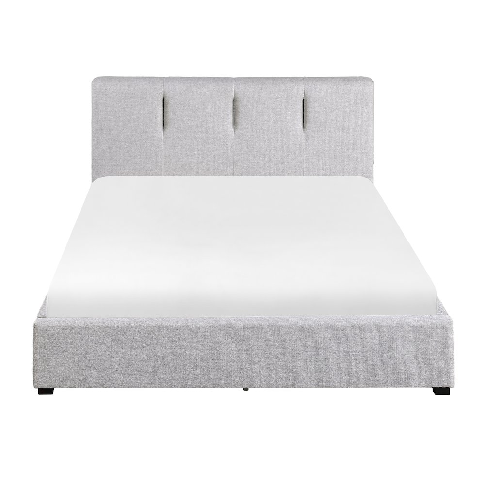 Aitana Textured Eastern King Platform Bed in Gray. Picture 3