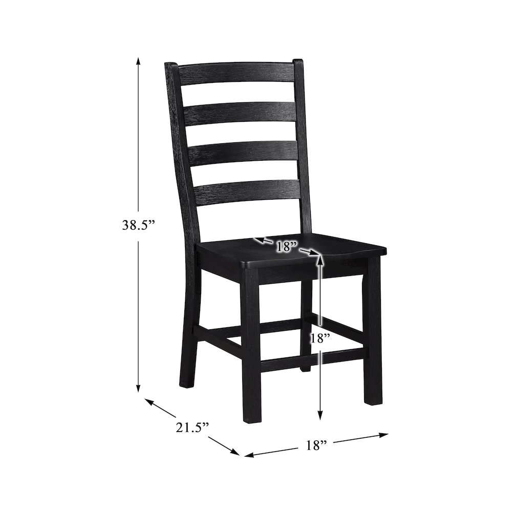 Redmond Wood Dining Room Side Chair, set of 2 in Black. Picture 4
