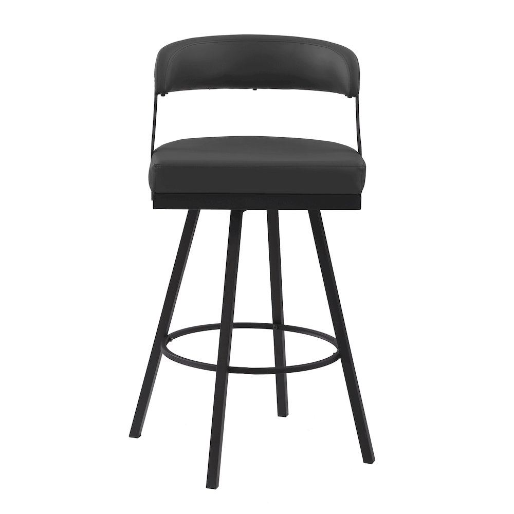 Crowley Faux leather Swivel Pub Height Chair in Black. Picture 5