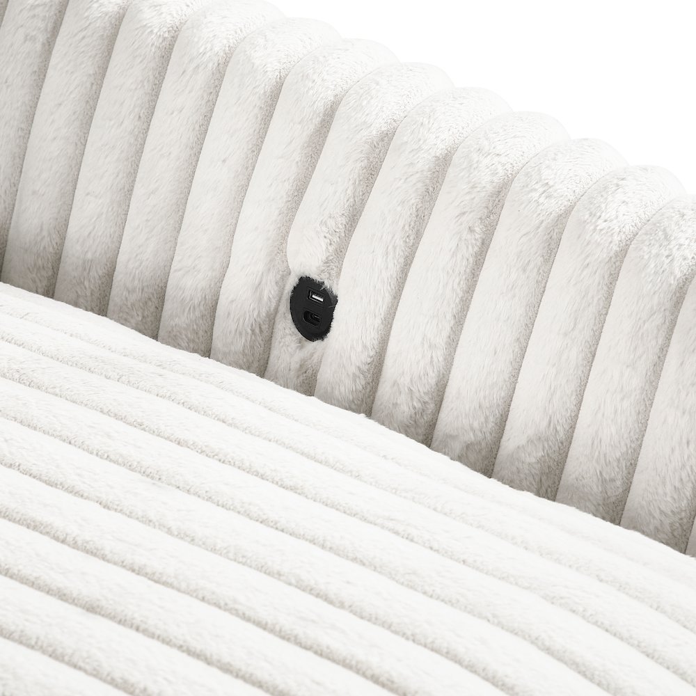Tomball Corduroy Oversized Chaise Lounge in Beige. Picture 12