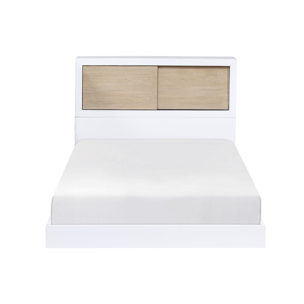 Asker Asian Hardwood Twin Bookcase Bed in 2-Tone (White and Natural). Picture 5