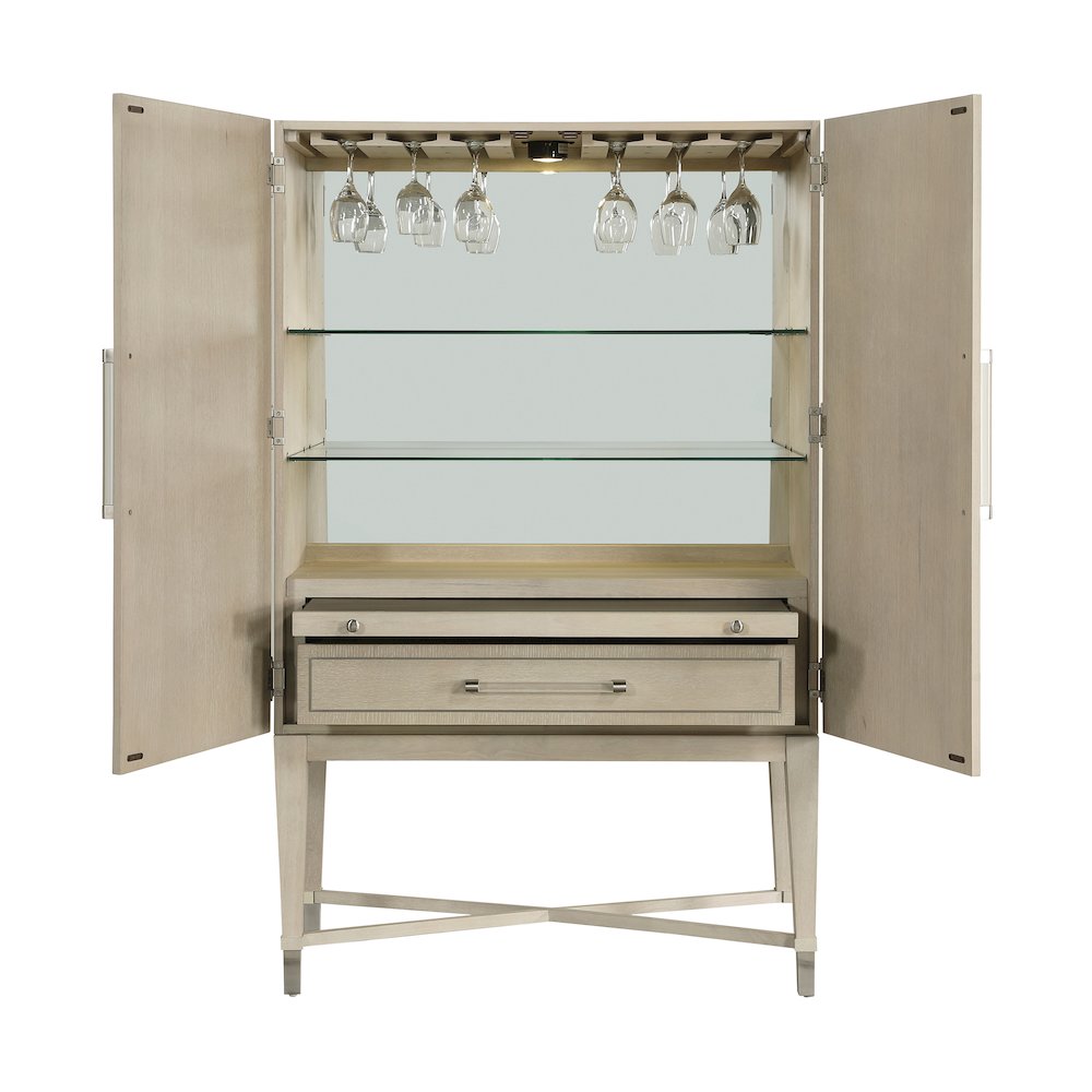 Genoa Oak Veneer Bar Cabinet in Light Oak Finish. Picture 5