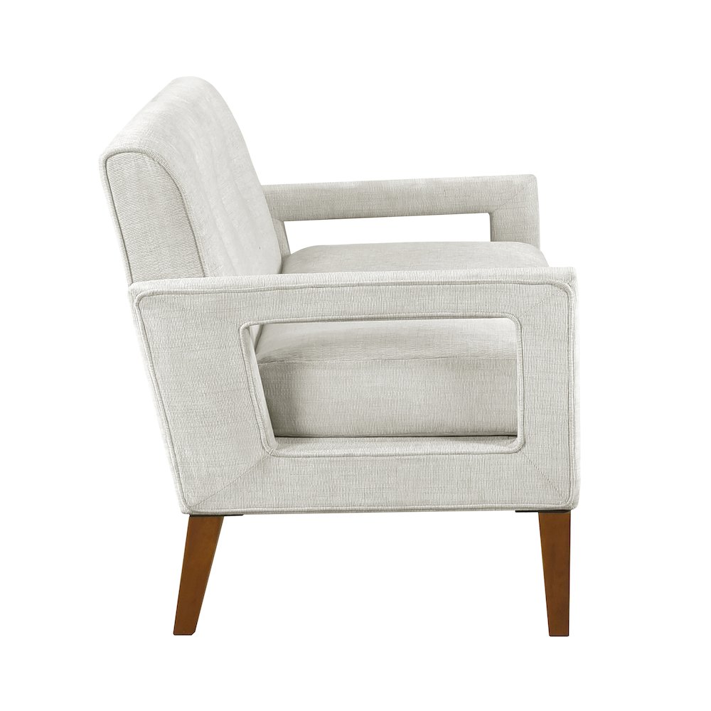Belfort Chenille Love Seat in Beige. Picture 7