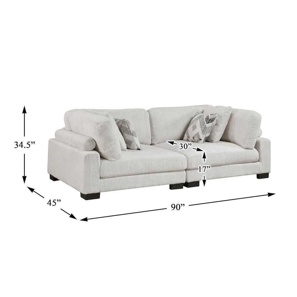Corydon Microfiber Love Seat in Beige. Picture 4