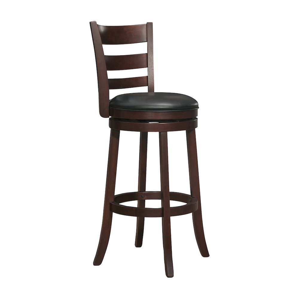 Edmond Solid Wood Swivel Pub Height Chair in Black. Picture 1