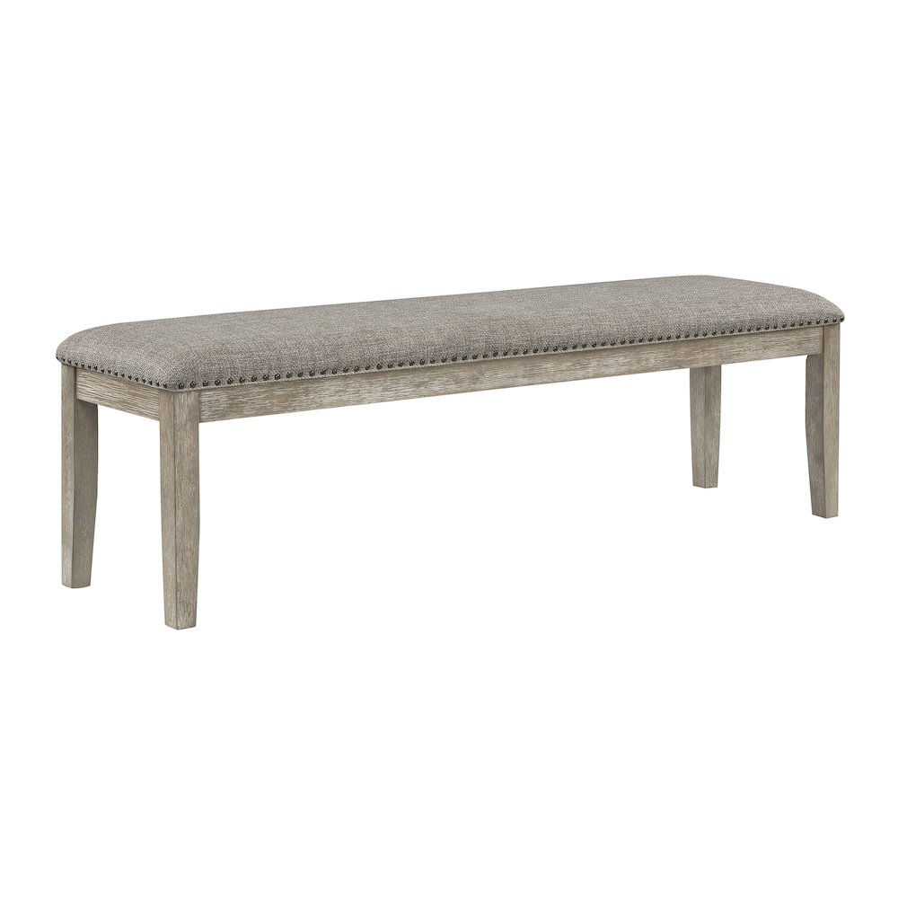 Southlake Textured Dining Room Bench in Light gray. Picture 1