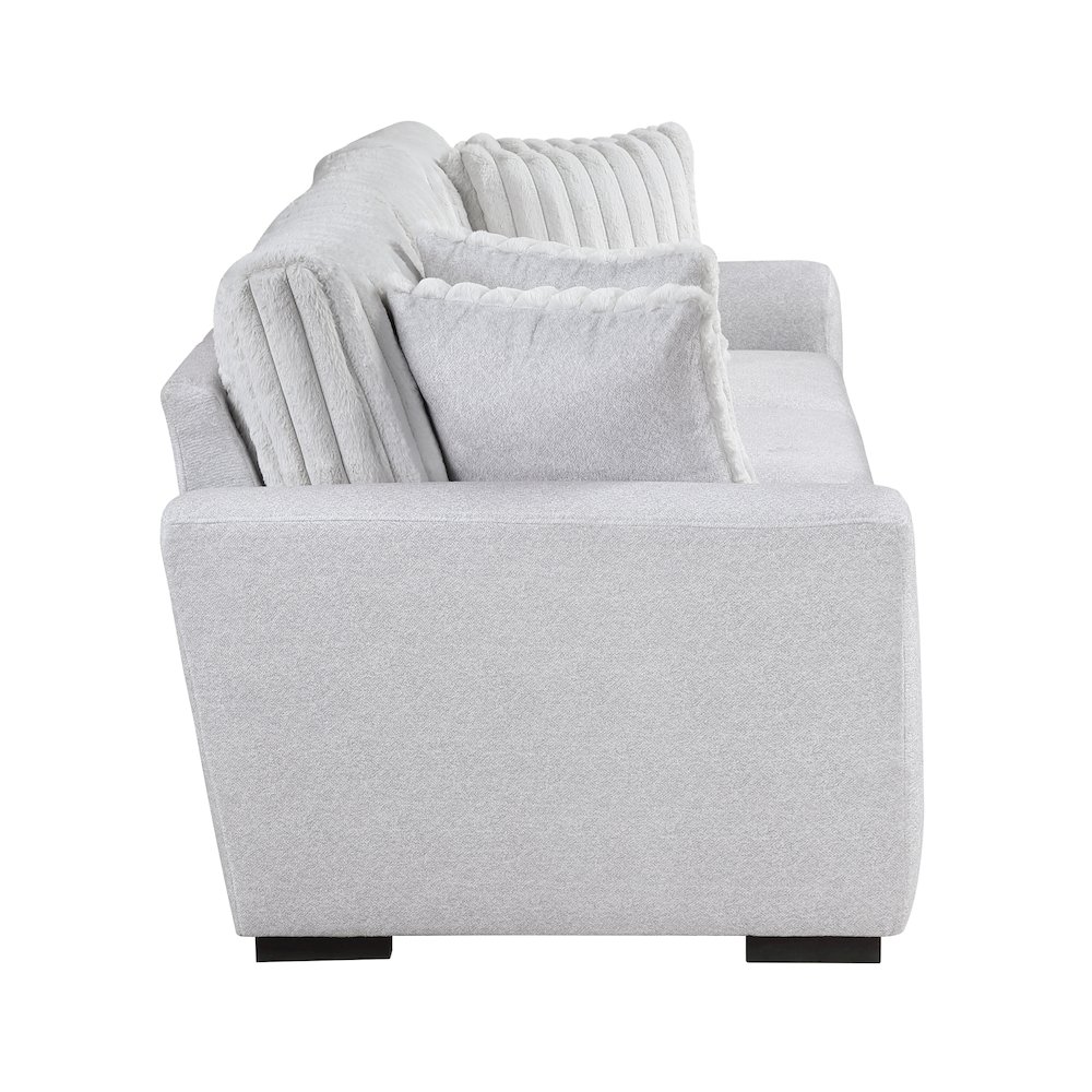 Athena Textured 2pc Set: Sofa, Loveseat in Gray. Picture 11
