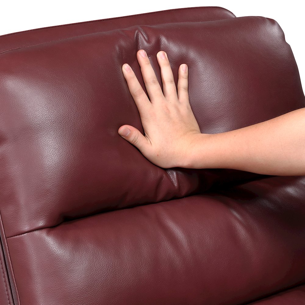 Dimitri Faux Leather Swivel Glider Reclining Chair in Red. Picture 13