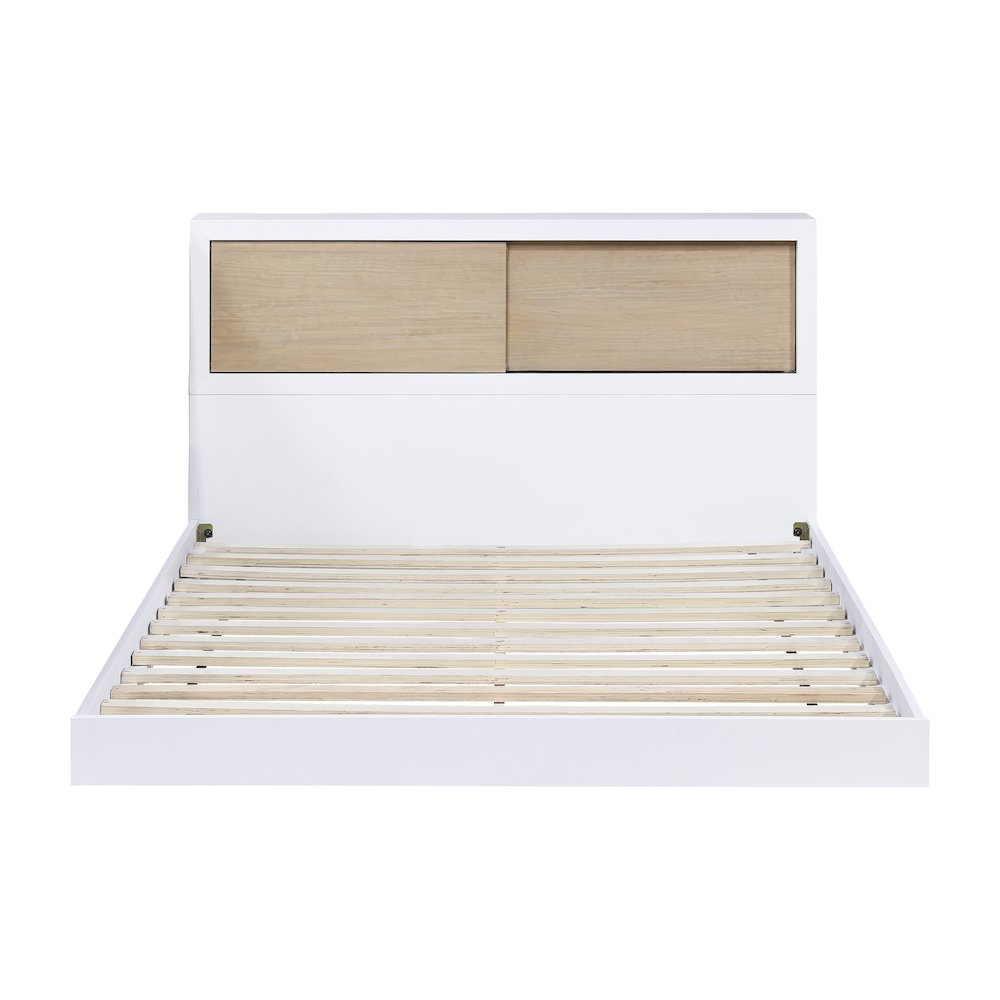 Asker Asian Hardwood Full Bookcase Bed in 2-Tone (White and Natural). Picture 6