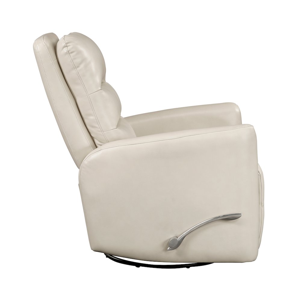 Dimitri Faux Leather Swivel Glider Reclining Chair in Beige. Picture 7