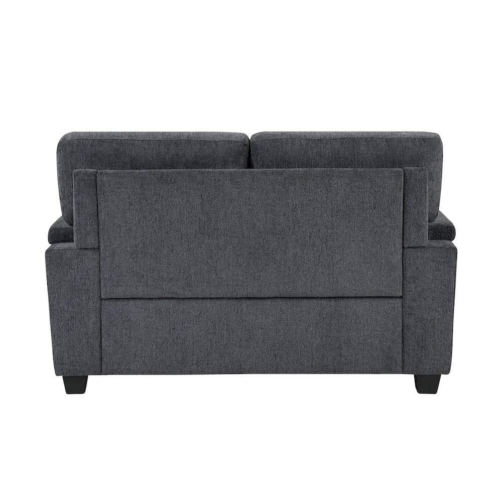 Chelsea Chenille Love Seat in Dark Gray. Picture 4