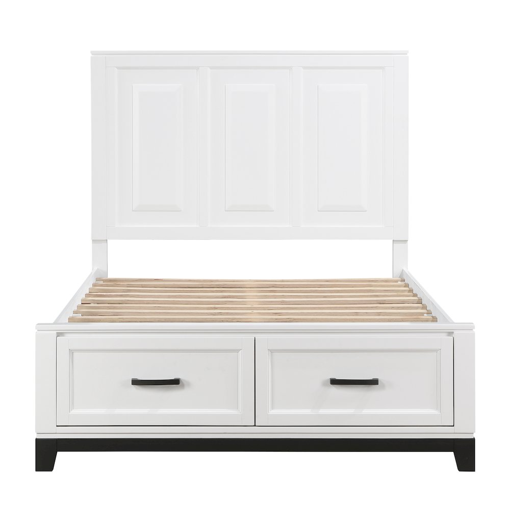 Garretson Acacia Full Pltfm Bed in 2-Tone Finish (White n Metallic Gray). Picture 6