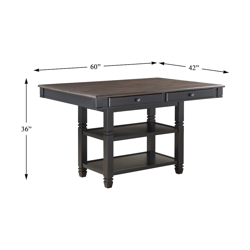 Baywater Wood Counter Height Table in Natural and Black Finish. Picture 4