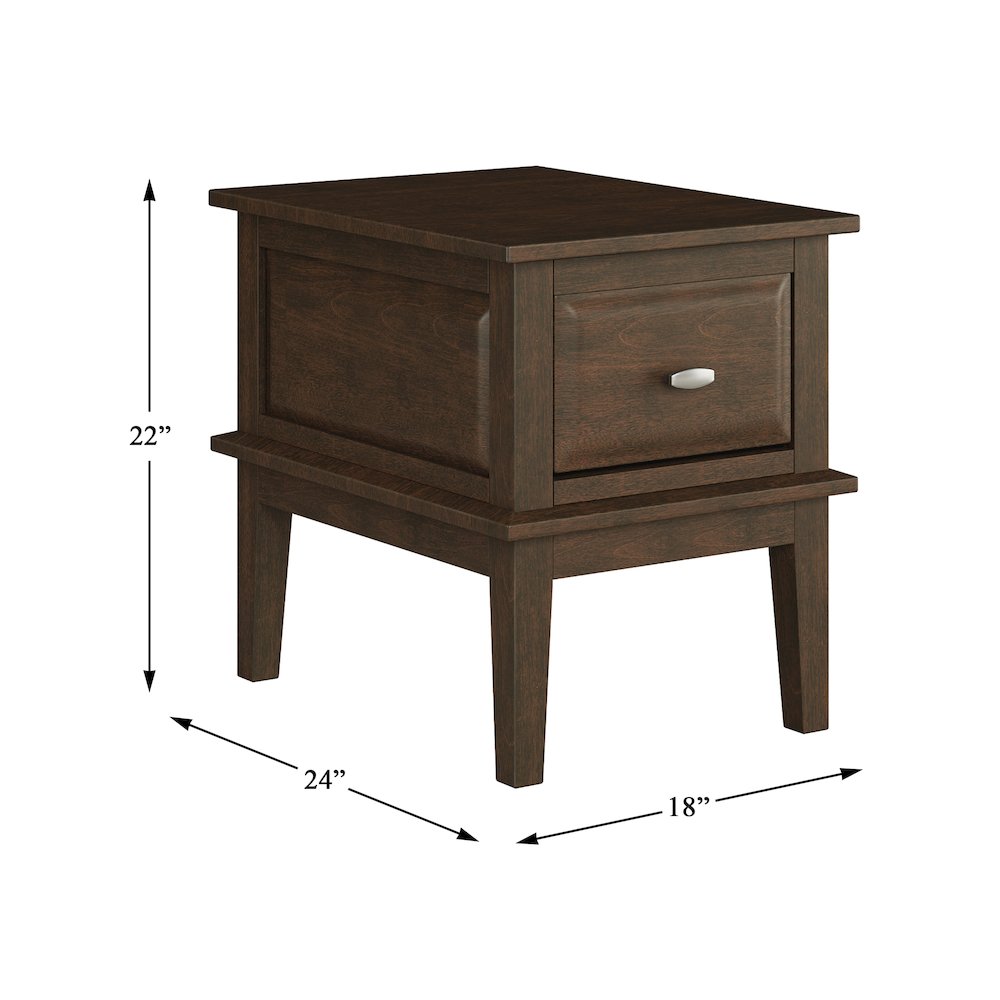 Minot Asian Hardwood End Table in Brown Cherry. Picture 5