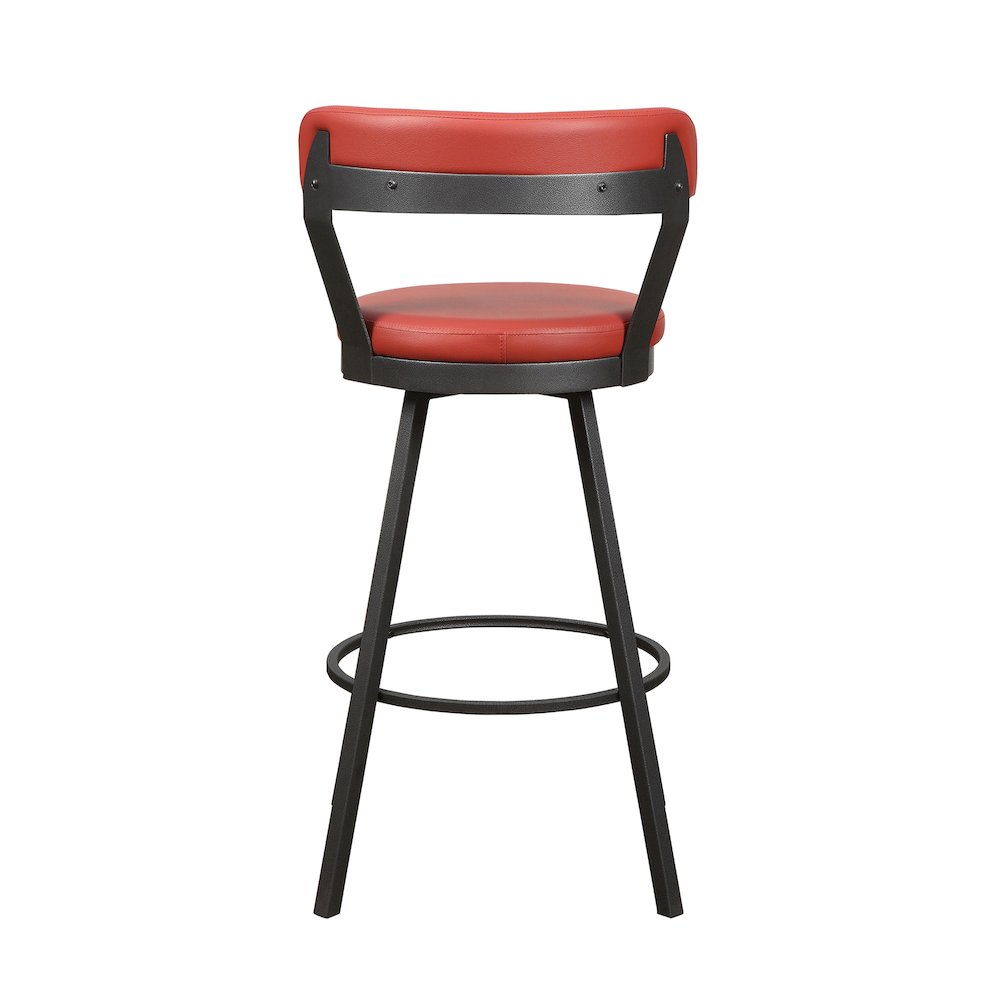 Appert Metal Swivel Pub Height Chair,  set of 2 in Red. Picture 3
