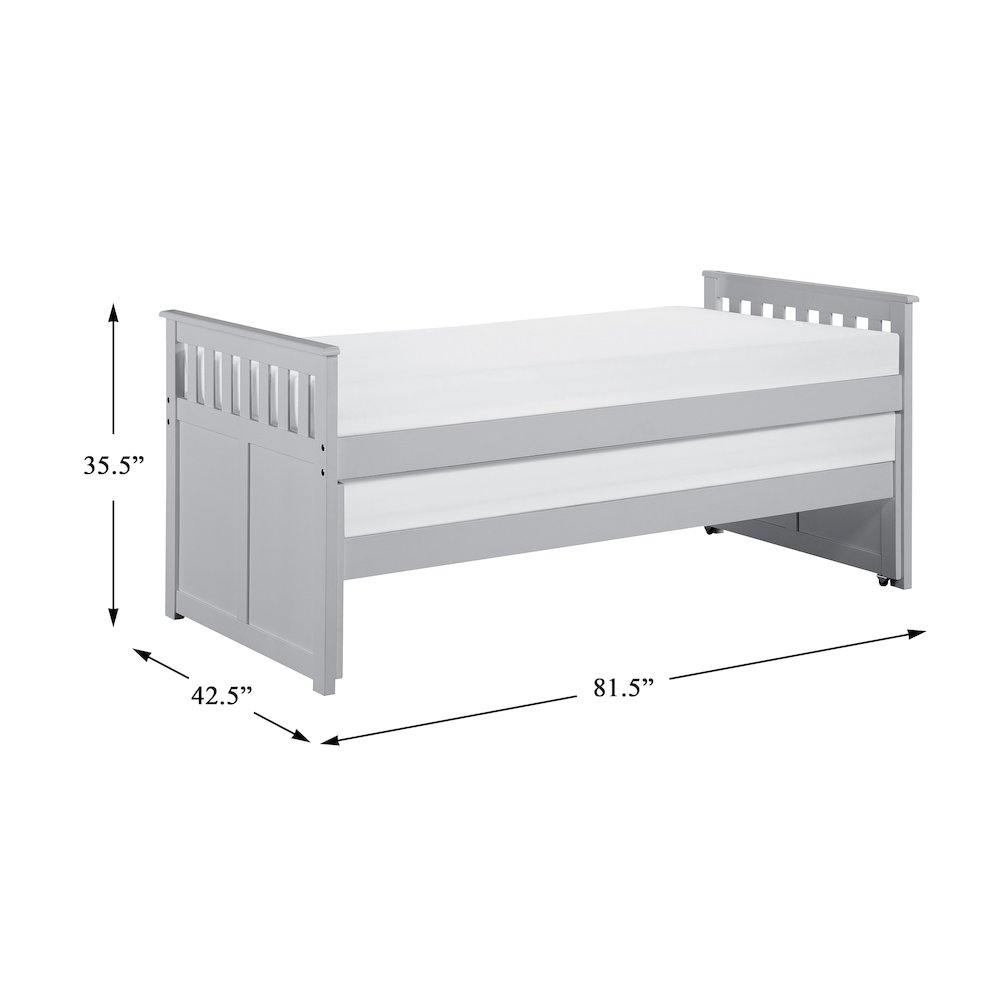 Orion Pine Twin/Twin Bed in Gray. Picture 4