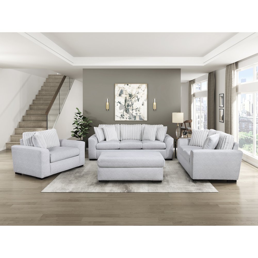 Athena Textured Love Seat in Gray. Picture 2