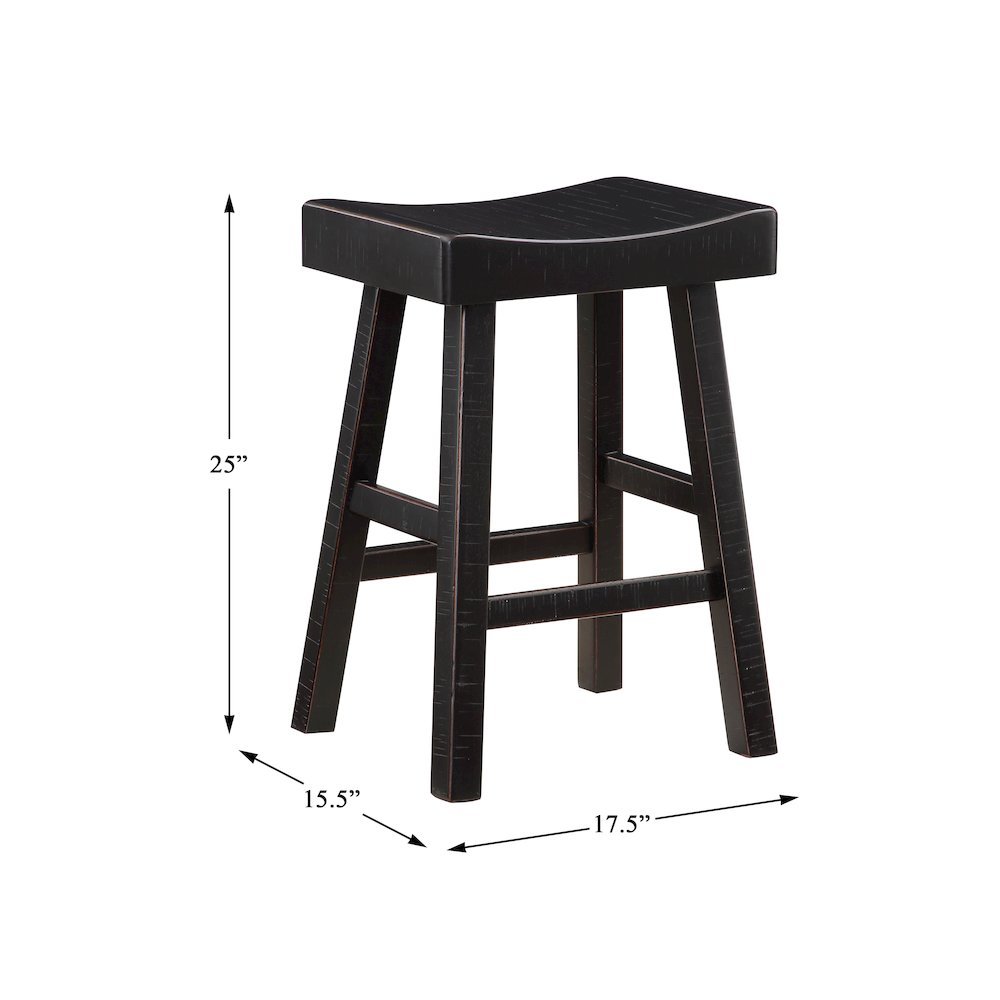 Caspian Solid Wood Counter Height Set (set of 4) in Black finish. Picture 6