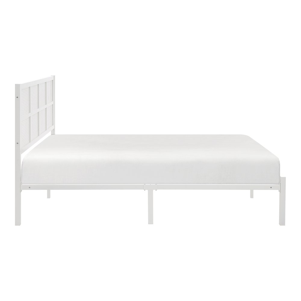 Sanibel Metal Queen Metal Platform Bed in White. Picture 7