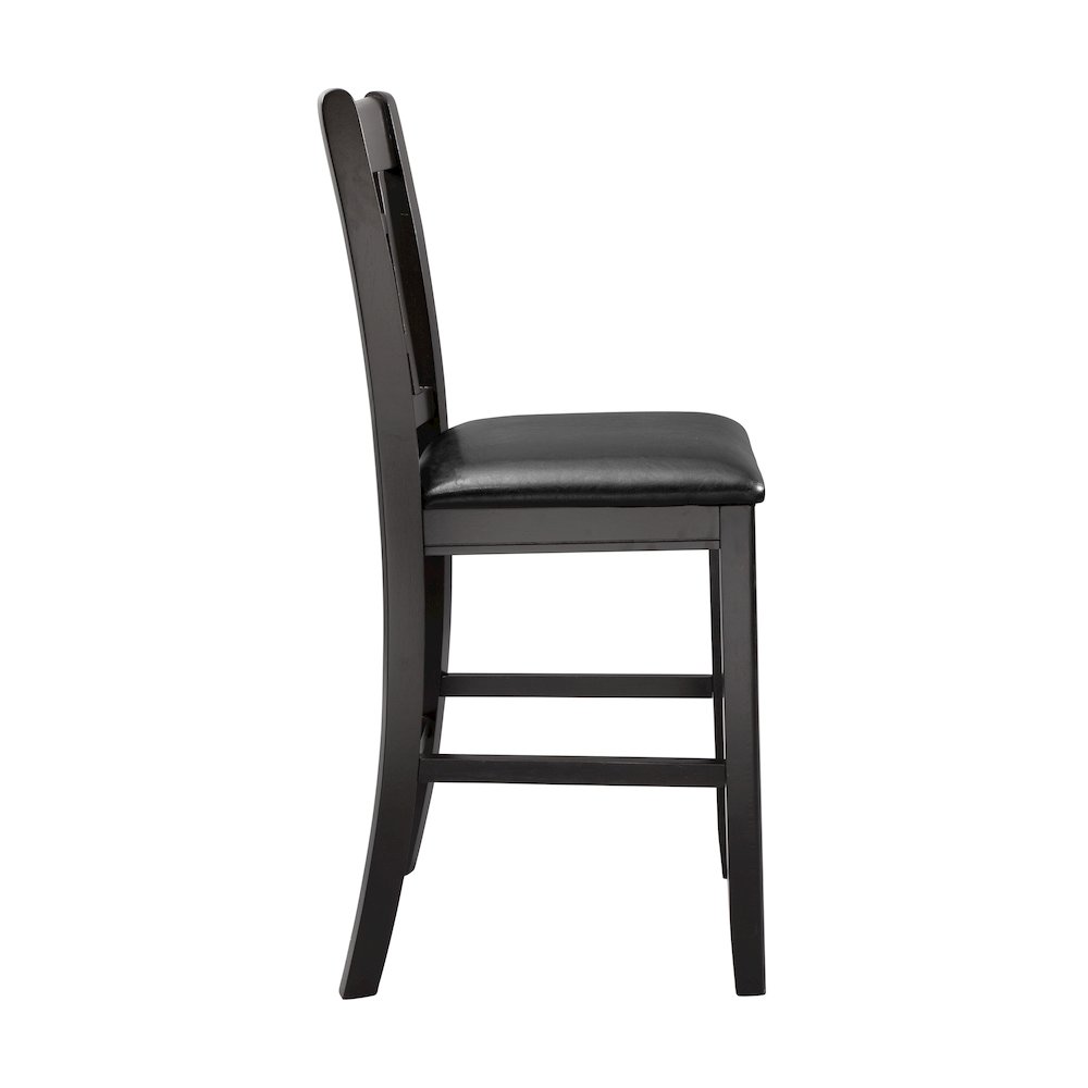 Junipero Faux leather Counter Height Dining Chair, set of 2 in Black. Picture 5