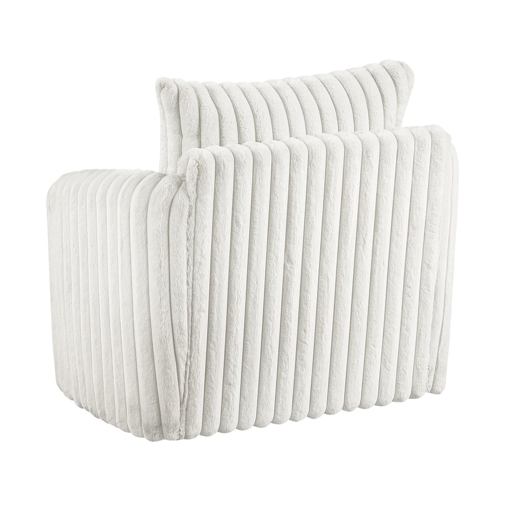 Tomball Corduroy Swivel Chair in Beige. Picture 6