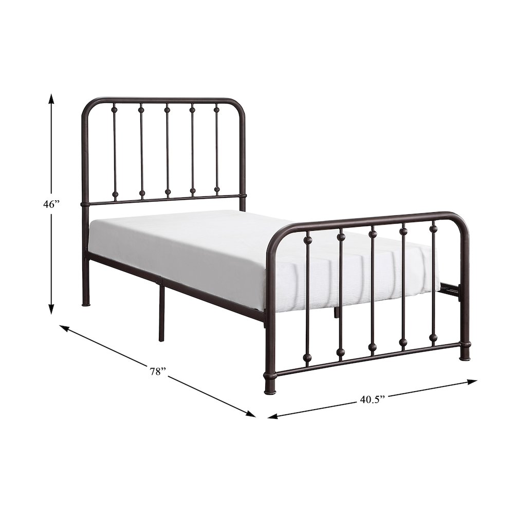 Larkspur Metal Twin Metal Platform Bed in Dark Bronze. Picture 4