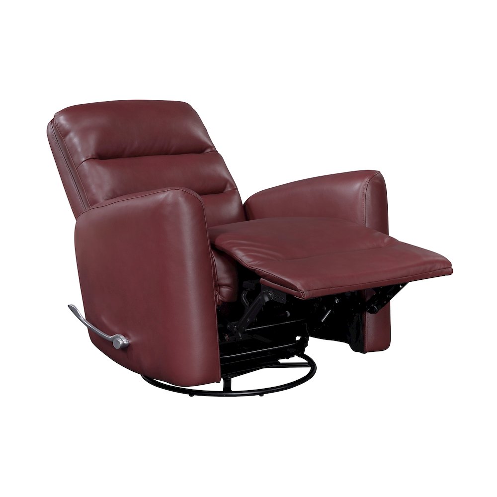 Dimitri Faux Leather Swivel Glider Reclining Chair in Red. Picture 9