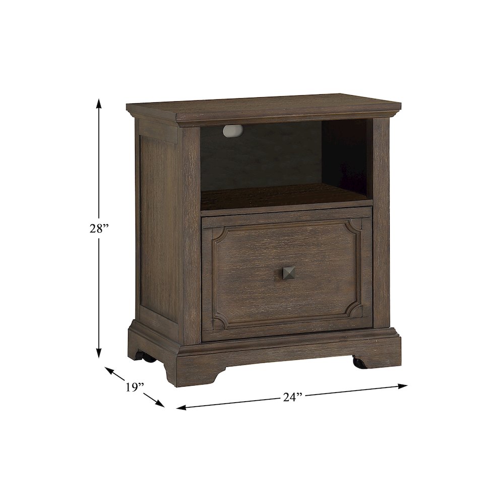 Toulon Pine Lateral File with Casters in Wire-Brushed Power Glaze Oak. Picture 4
