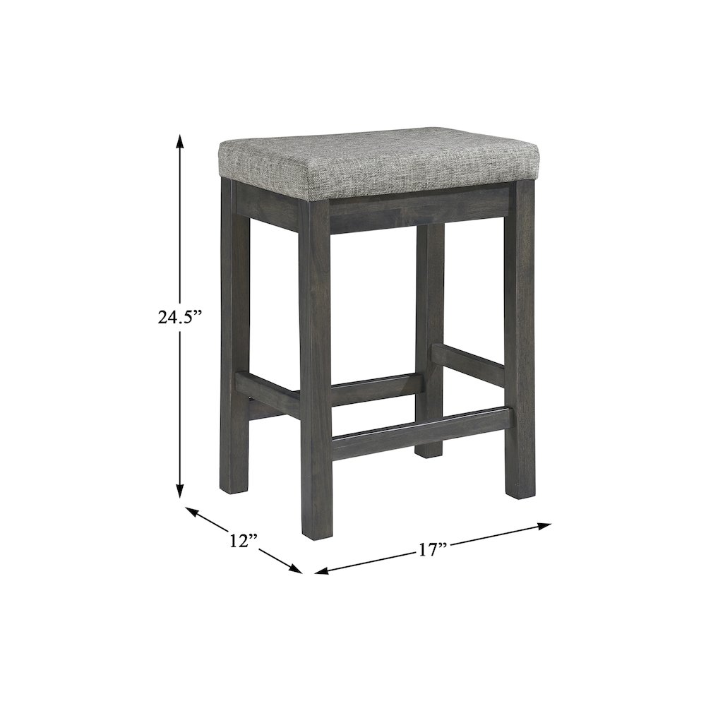 Connected Velvet Counter Height Set (Set of 4) in Gray Finish. Picture 4