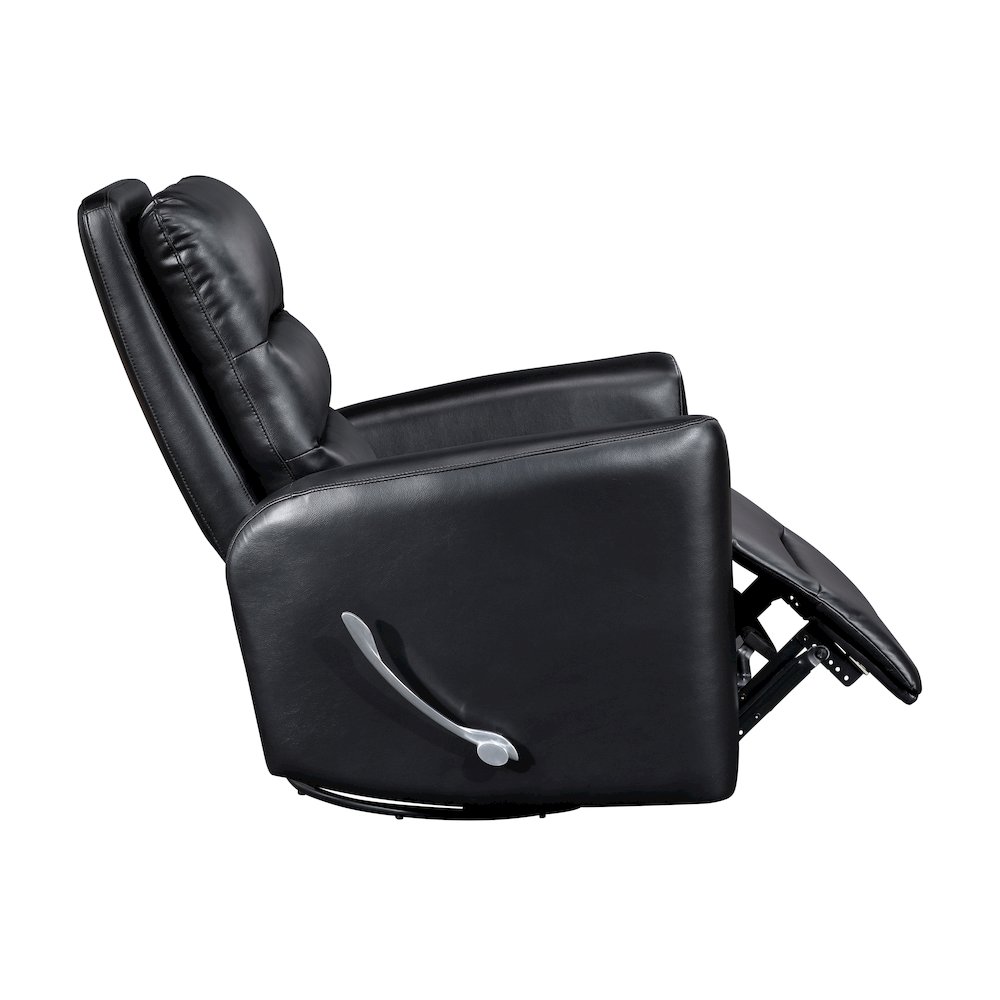 Dimitri Faux Leather Swivel Glider Reclining Chair in Black. Picture 10