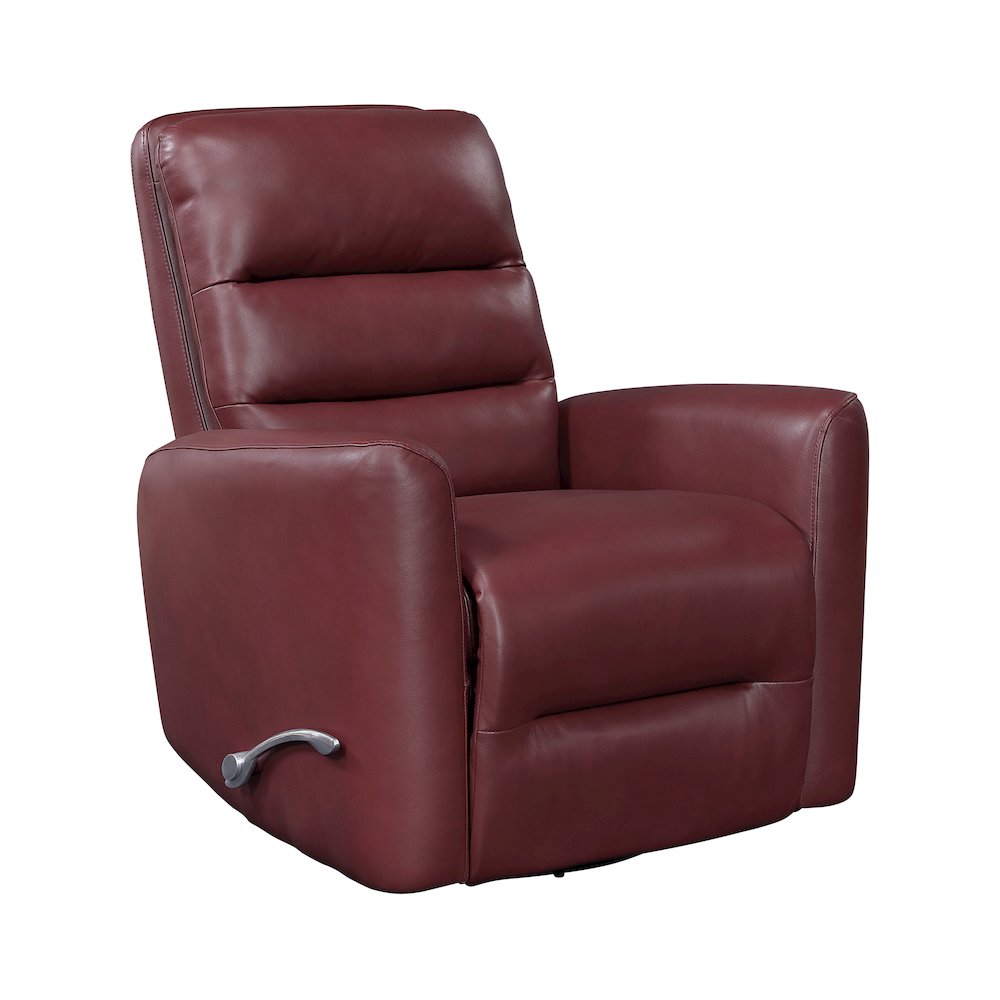 Dimitri Faux Leather Swivel Glider Reclining Chair in Red. Picture 1