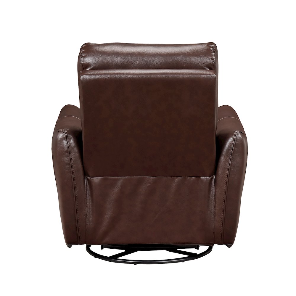 Thomas Leather Swivel Glider Reclining Chair in Brown. Picture 3