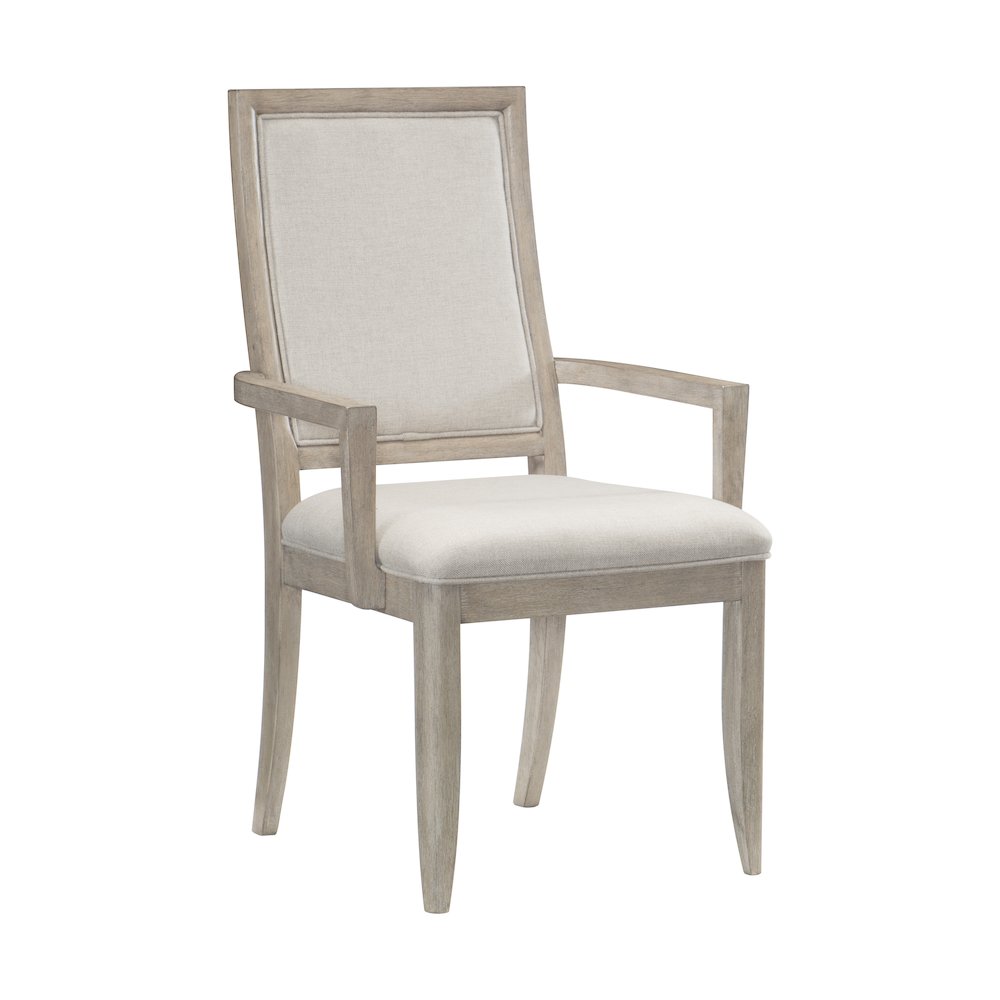 Mckewen Wood Dining Room Arm Chair, set of 2 in White gray. Picture 1