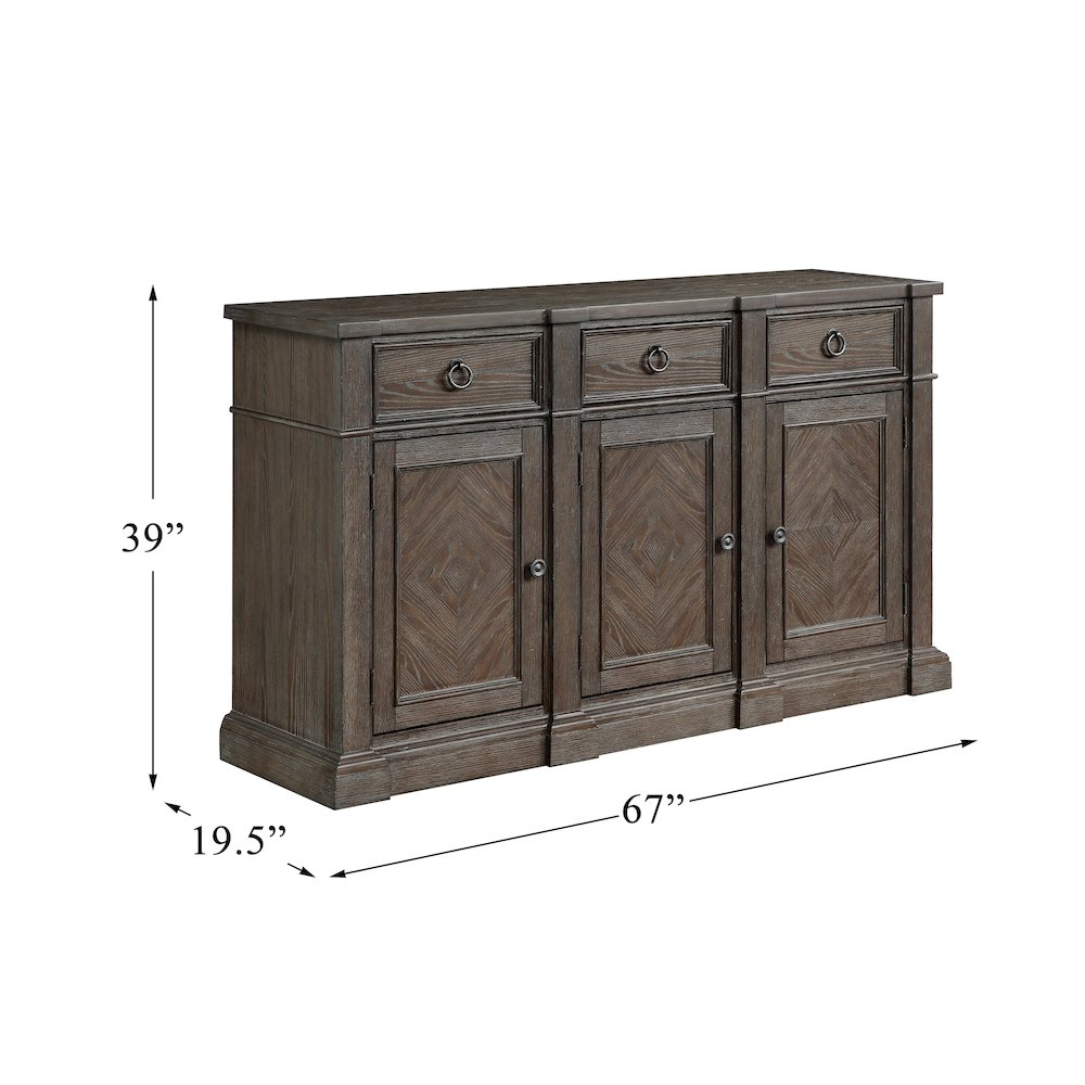Sarasota Wood Dining Room Server in Driftwood brown. Picture 4