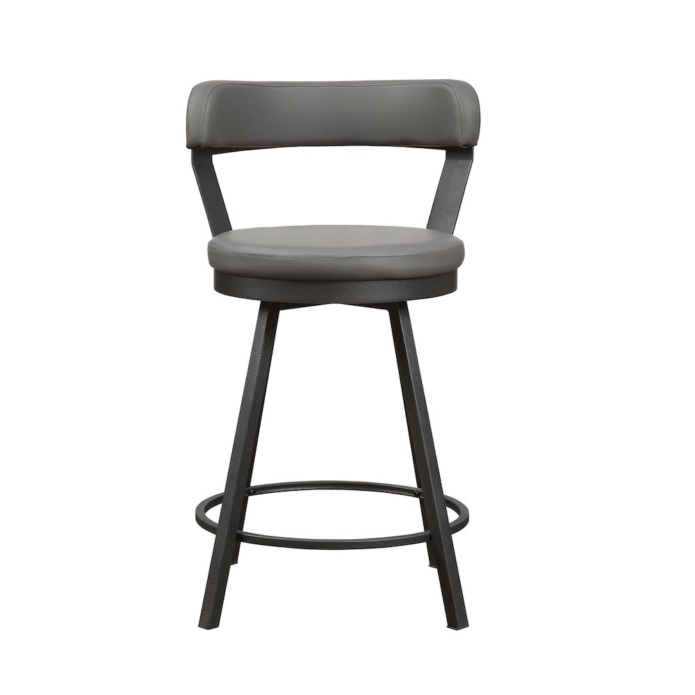 Appert Metal Swivel Counter Height Chair, set of 2 in Gray. Picture 5