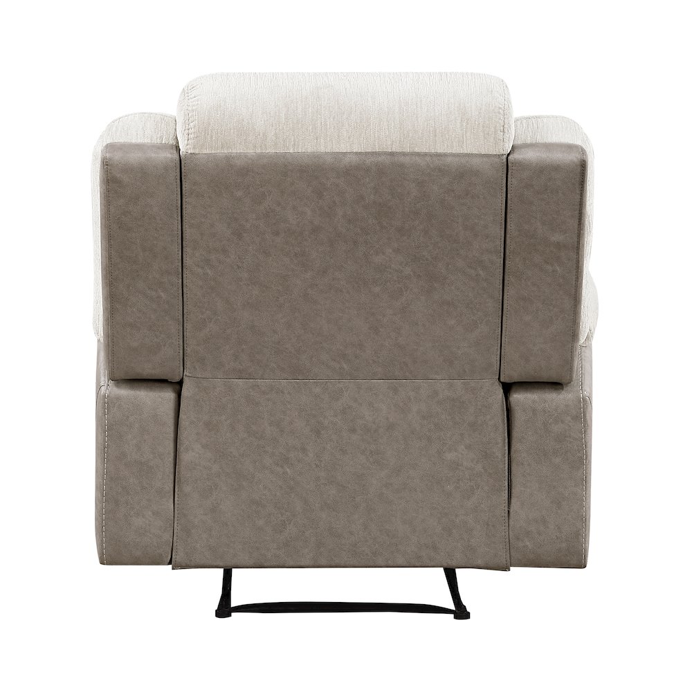 Harriette Chenille Reclining Chair in Beige. Picture 4