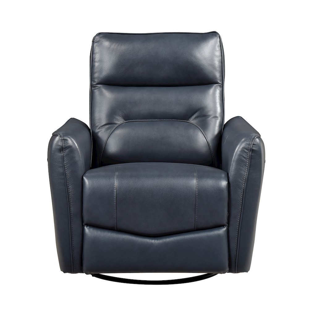 Thomas Leather Swivel Glider Reclining Chair in Dark Blue. Picture 5
