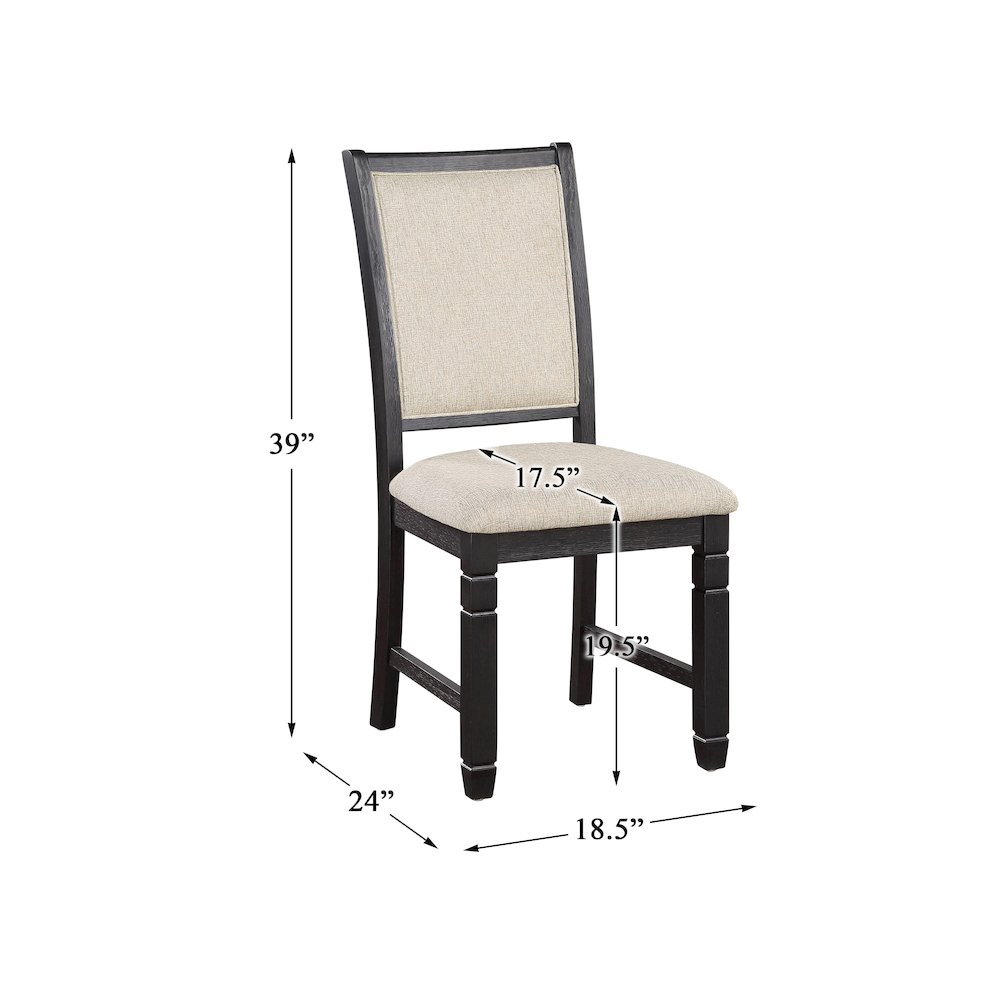 Asher Textured Dining Room Side Chair, set of 2 in Beige. Picture 4