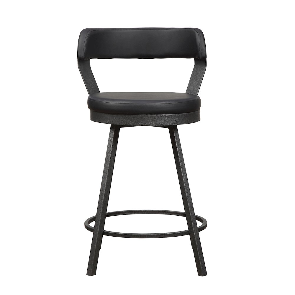 Appert Metal Swivel Counter Height Chair, set of 2 in Black. Picture 5