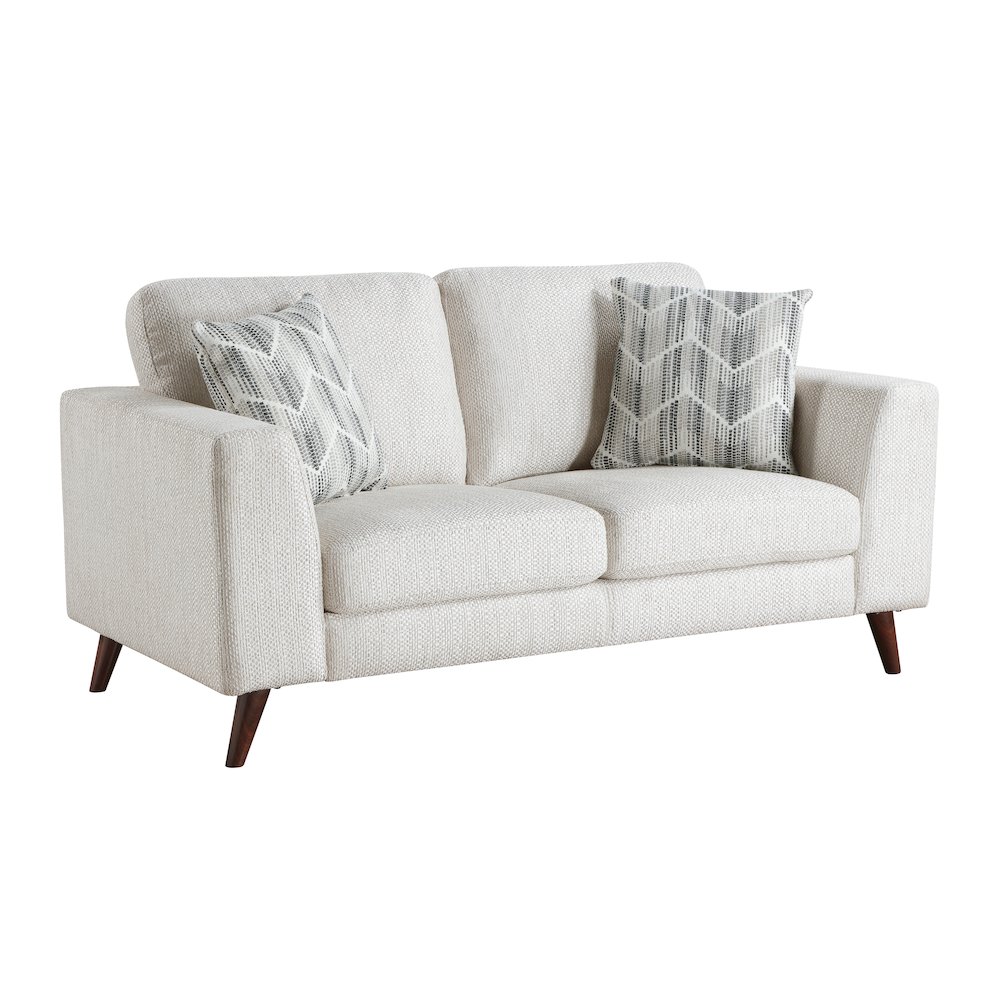 Broadway Chenille Love Seat in Silver Cloud. Picture 1