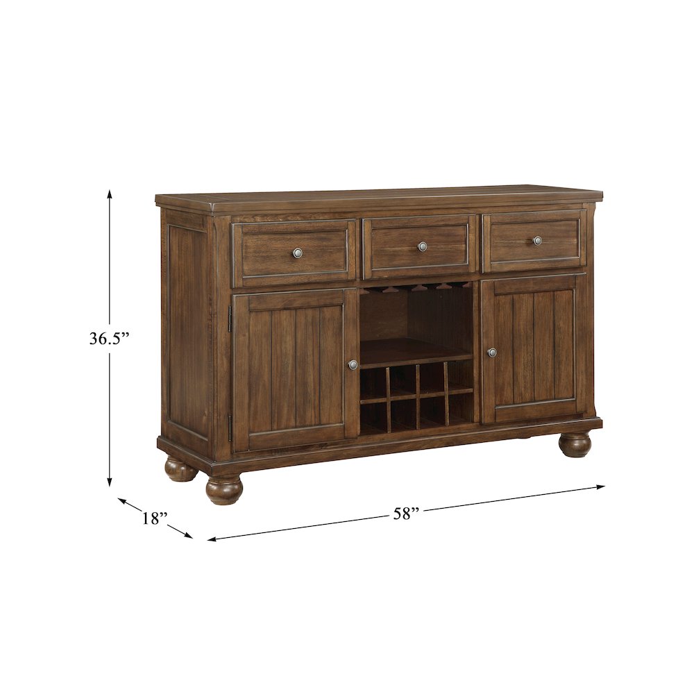 Tigard Acacia Veneer Dining Room Server in Cherry. Picture 4