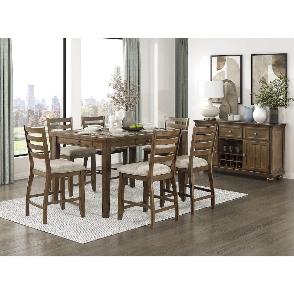 Tigard Textured Counter Height Chair, set of 2 in Beige. Picture 2