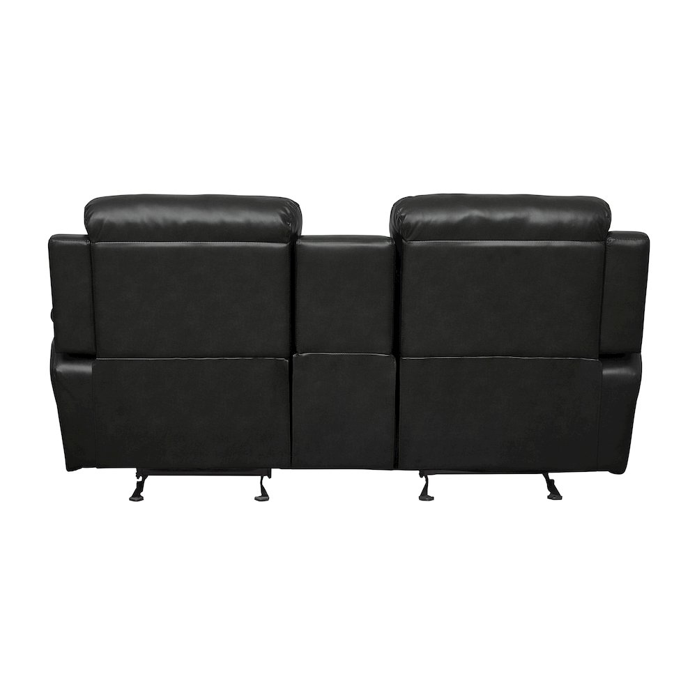 Marille Textured Double Glider Reclining Love Seat with Center Console in Black. Picture 6