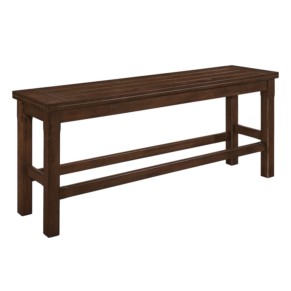 Schleiger Wood Counter Height Dining Room Bench in Dark brown. Picture 1
