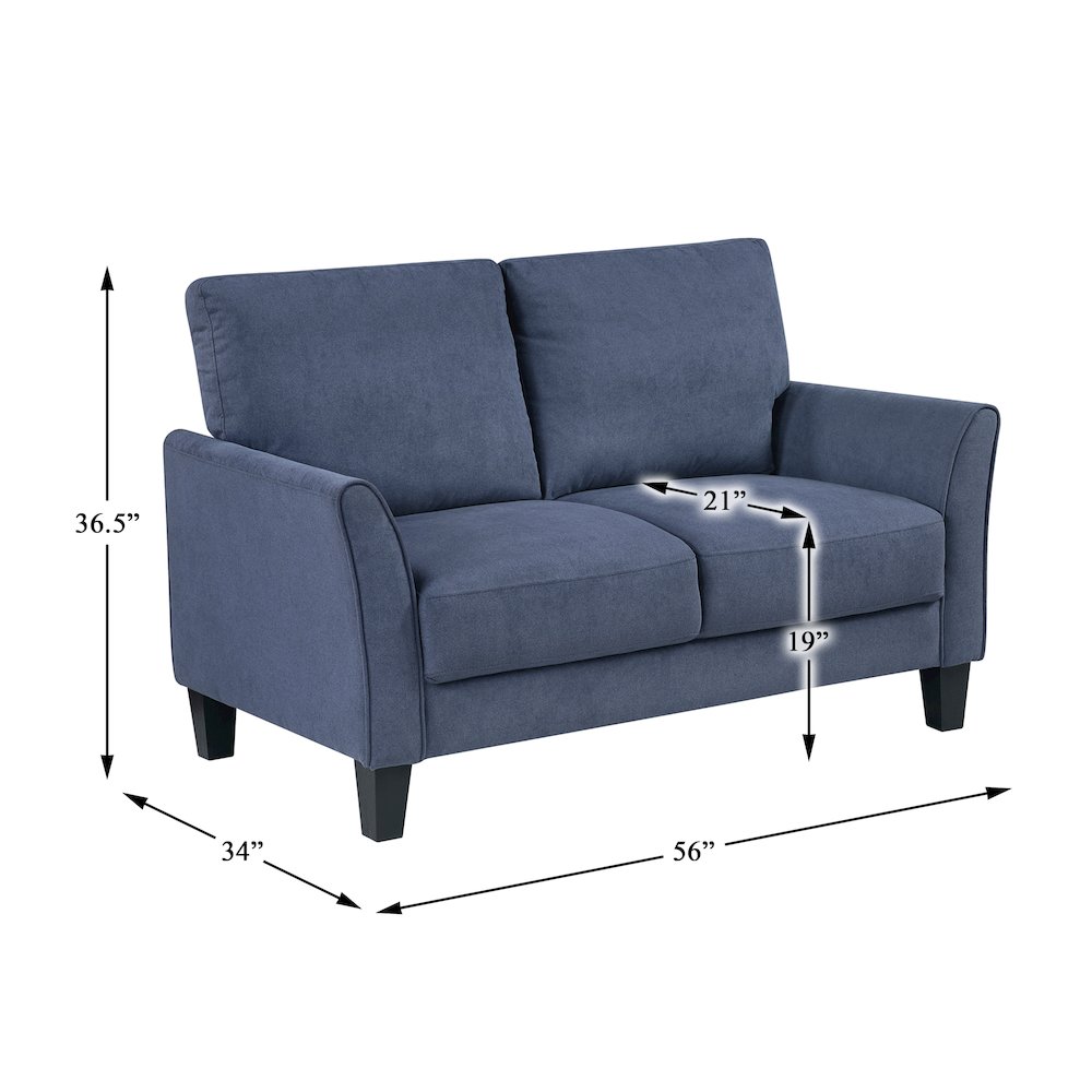 Aliana Textured Love Seat in Blue. Picture 6